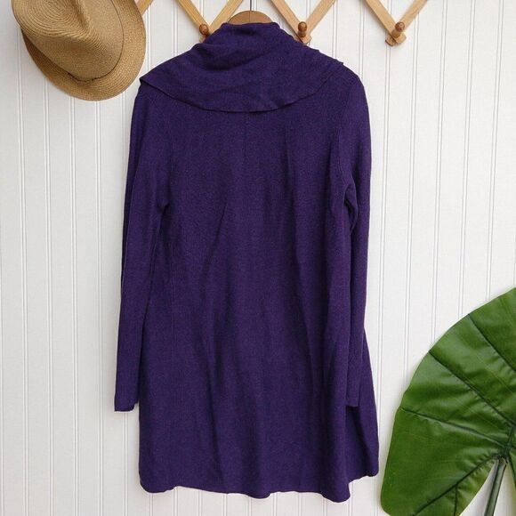 Eileen Fisher Purple Cocoon Open Front Cardigan Size XS Cotton Viscose Linen - Picture 8 of 8